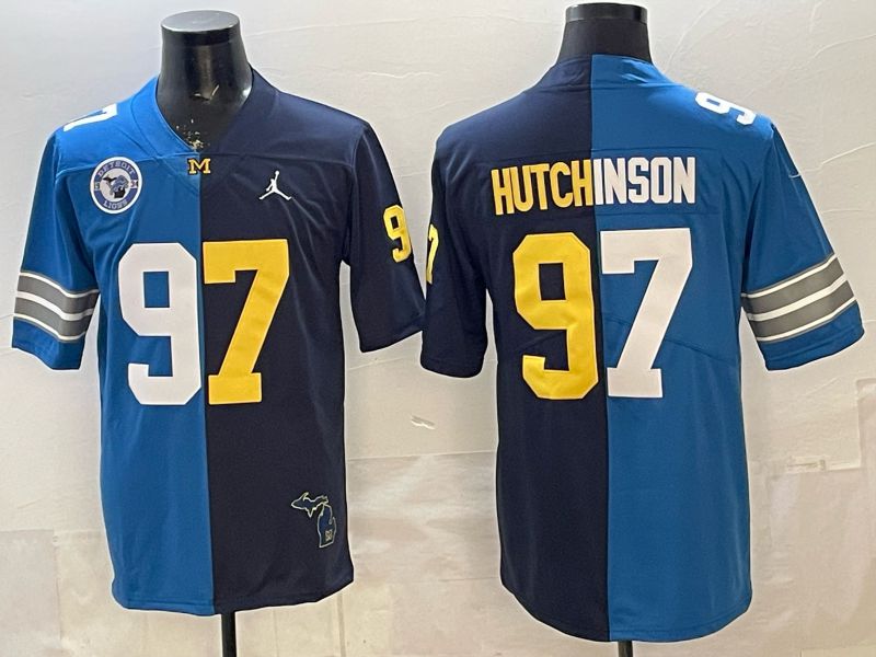 2026 Men Detroit Lions #97 Hutchinson Blue Dark blue Nike Limited NFL Jersey style 001-0